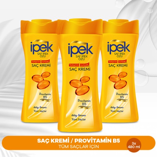 İpek Provitamin B5 Tüm Saç Tipleri için Saç Kremi 480 ml x 3 Adet